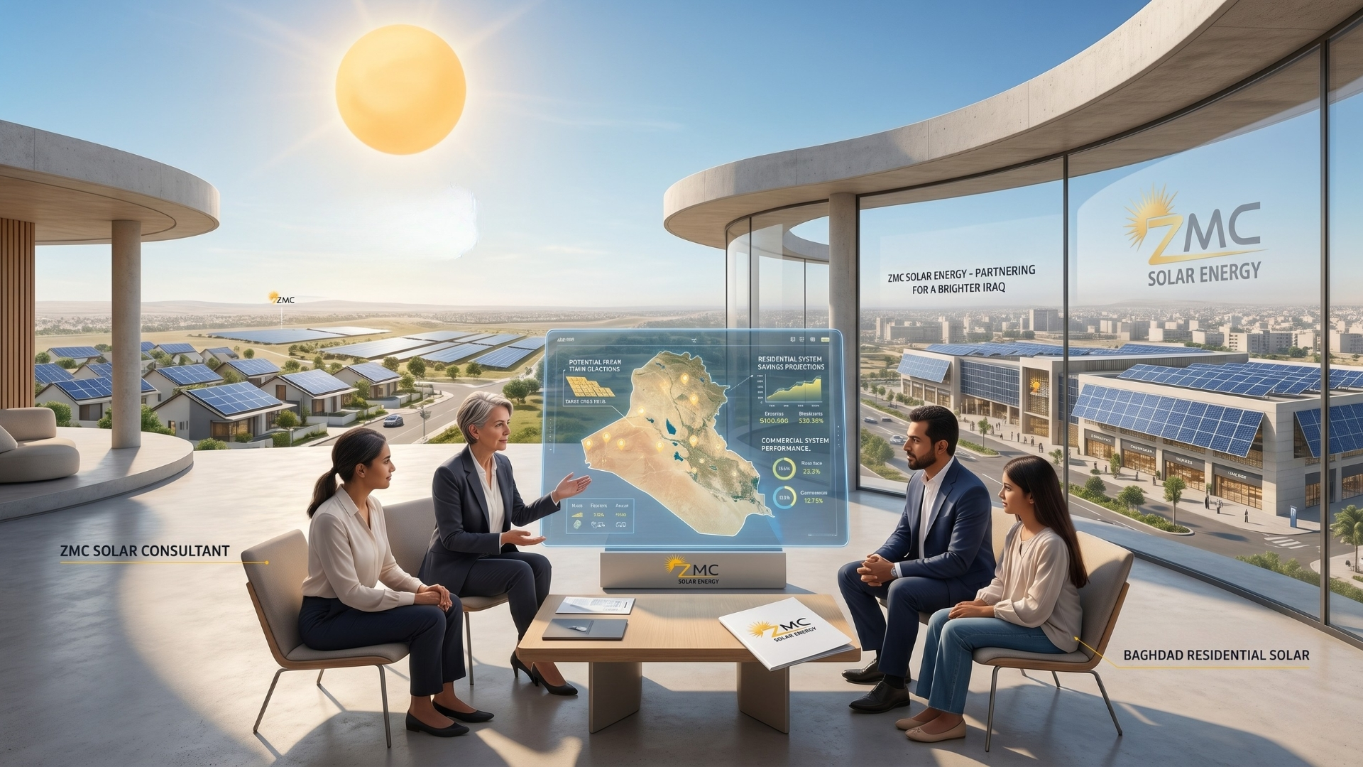 Solar System Consultation in Iraq, ZMC Solar Energy, Solar energy in Erbil, Solar energy in Baghdad, استشارات حول النظام الشمسي في العراق
